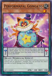 Performapal Gongato - MP17-EN059 - Common - 1st Edition x3 - Near Mint