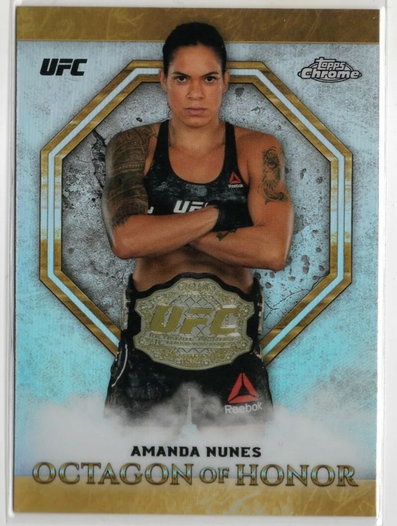2019 Topps UFC Chrome Amanda Nunes Octagon Of Honor Refractor Silver GOAT