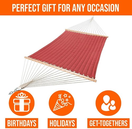 Large 13ft Double Quilted Hammock - Red 