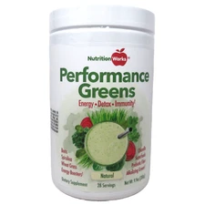 Performance Greens Smoothie Powder Drink Mix Energy Detox 9.9 oz Nutrition Works