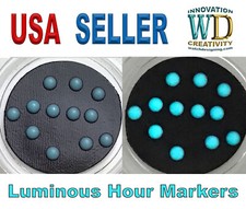 Watch Dial Hour Markers 12 pieces BLUE LUME Round 2.10mm Numerals Dot Bars