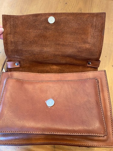 NEW w TAGS I Medici Firenze Italian Leather Letter Handbag in Honey - Picture 15 of 19