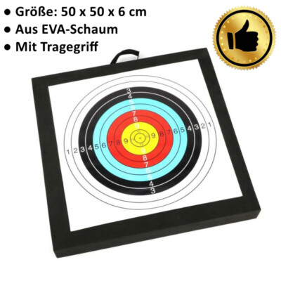 Bogenschießen Zielscheibe Bogensport Target  EVA Schaum mit Tragegriff 50x50x6cm