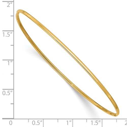 10k Yellow Gold 1.5mm Polished Slip-on Bangle Bracelet Bracelet - Picture 3 of 7