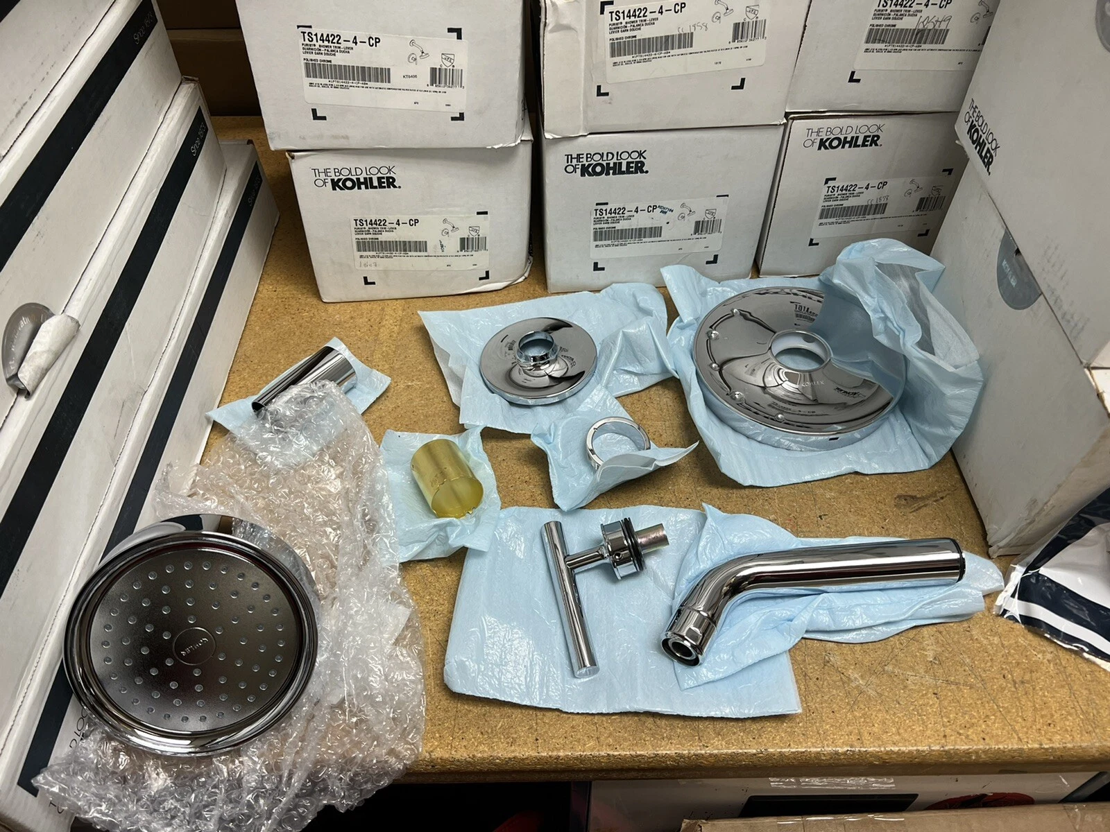 KOHLER Purist Rite-Temp shower trim lever handle 2.1 showerhead K-TS14422-4-CP