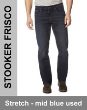STOOKER FRISCO STRETCH / mid blue used / blau / 5-Pocket / HERREN JEANS HOSE