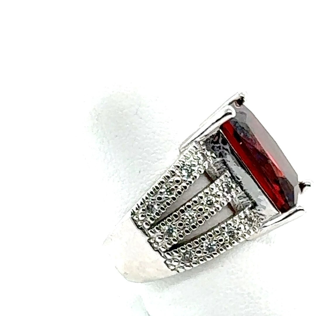 Simulated Ruby CZ Sterling Silver Ring - Size 7 - image 7