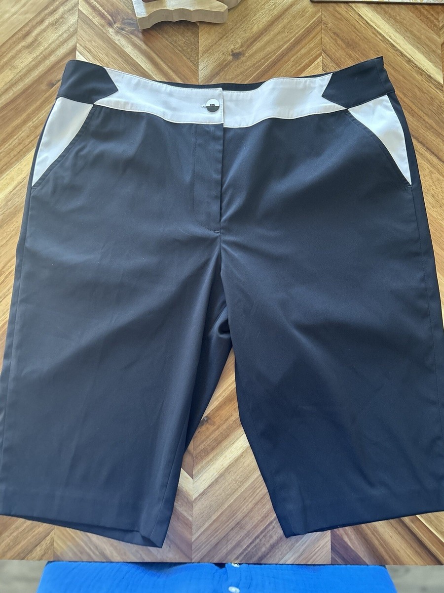 EP Pro Golf Pants Womens Size 10 Black White Stretch Active