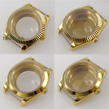 39mm 36mm Gold Plated Sapphire Watch Case Fit NH35 Miyota8215 DG2813 PT5000
