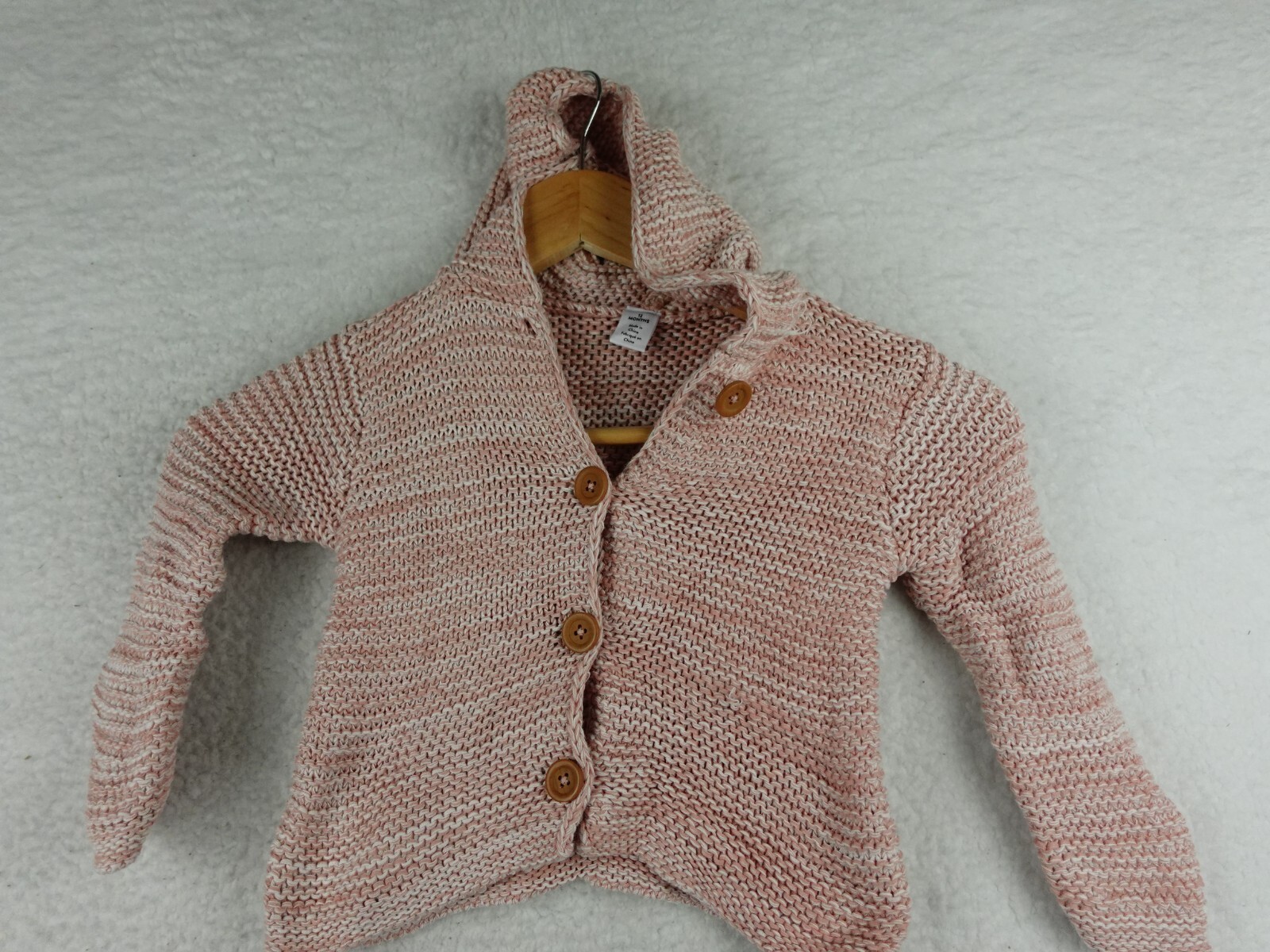 Nordstrom Sweater Baby 12 Months Coral Button Front Hooded | eBay