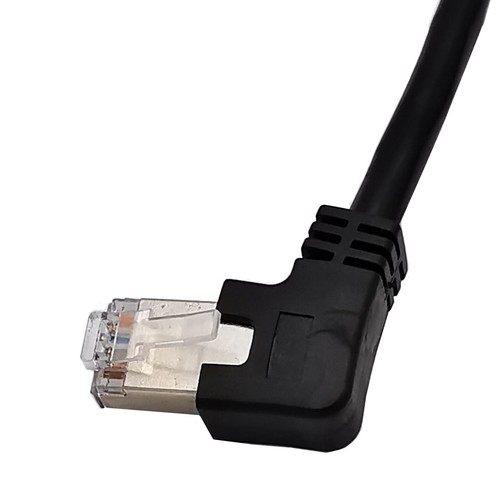 RJ45 Male Right/Left Angle to Female Panel Mount Ethernet Network Adapter Cable - 第 5/20 張圖片
