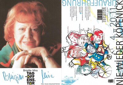 Autograph Brigitte Mira (2005 ) folk actress Chanson Lili Marleen 251xyz
