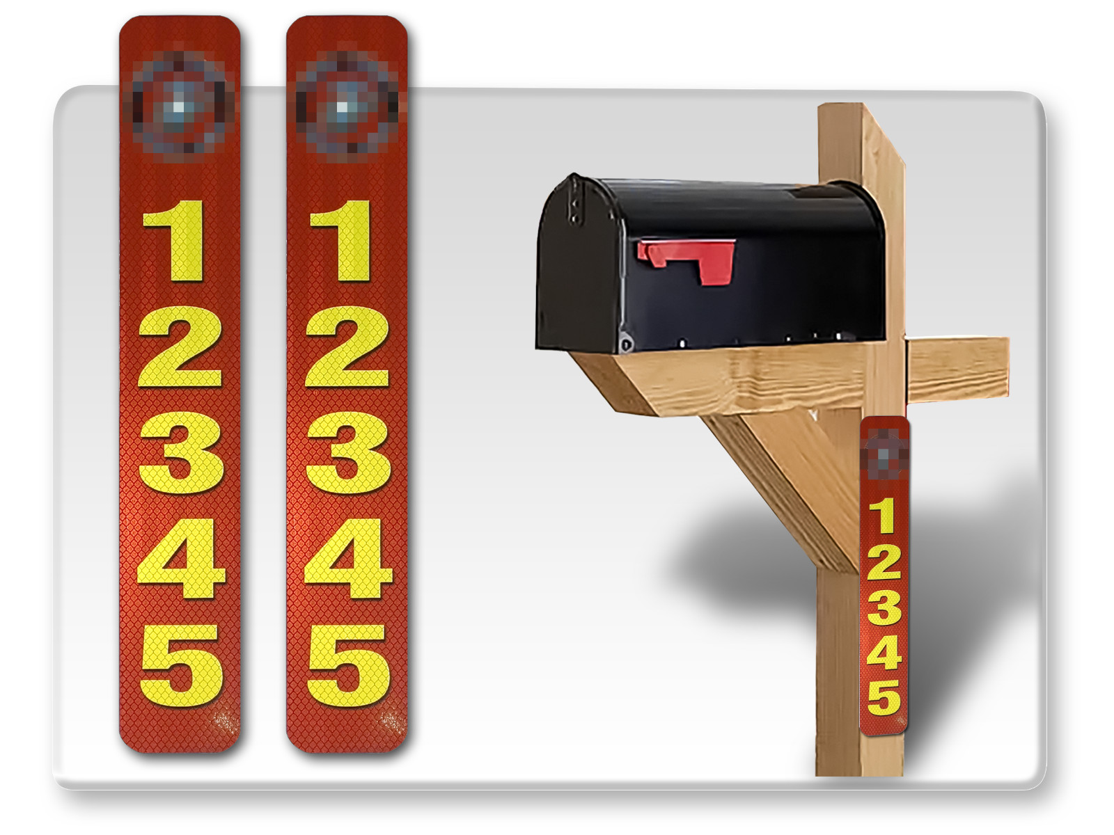 911 Vertical Super Reflective Address Signs MIlitary branch 2 pack