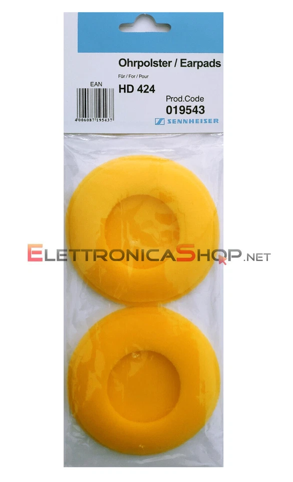 Pad spugnette gialle di ricambio per cuffie Sennheiser HD424 - HD424X 019543