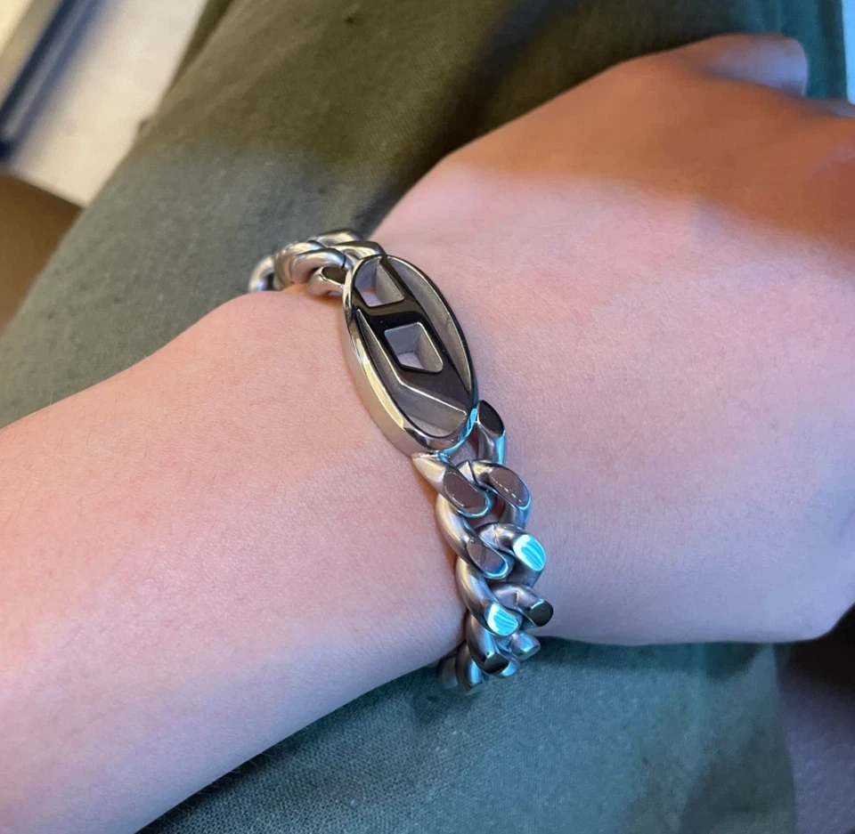 Pulsera de cadena de acero inoxidable Diesel Dx1432 plateada DX143200DJW - 100% auténtica Foto 3 de 4