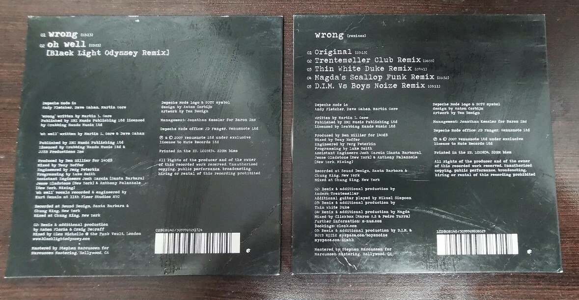 DEPECHE MODE WRONG REMIXES CD SINGLE LOT OF 2 | eBay