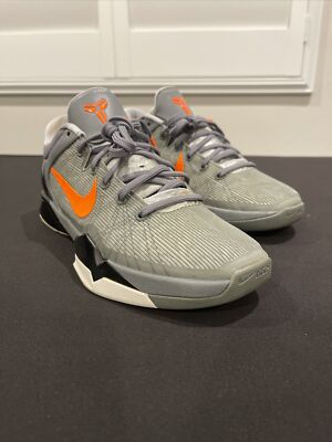 Mens NIKE ZOOM KOBE VII 7 SYSTEM WOLF GREY ORANGE PROTRO 488371