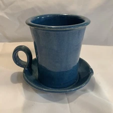 Pottery Bacon Cooker “The Gourmet Potter” Ocean Blue Hand Crafted USA