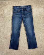American Eagle Artist Crop Super Stretch Women  s Sz 0 Blue Jeans