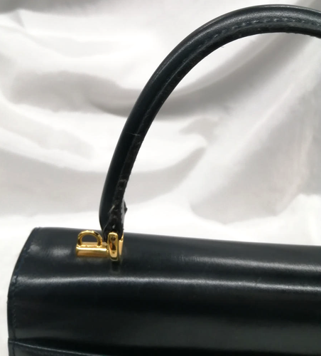 Gucci Lady Lock Top Handle Handbag Black Leather w/ Key & Mirror Used Authentic - Picture 9 of 24