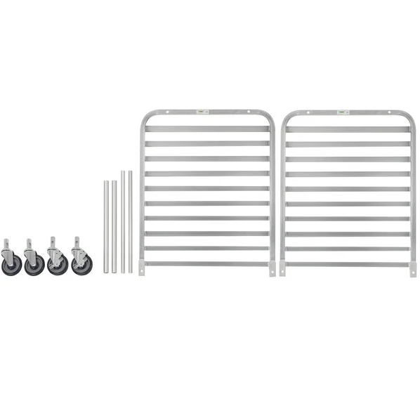 Produktbild von OFFICEROO Bakery Speed Rack Mit 10 Etagen – Für Halbe Bleche 45,7x33 Cm, Hitzebeständig Bis 288°C, Alu-Wagen Mit Rollen – Für Bäckerei & Gastro