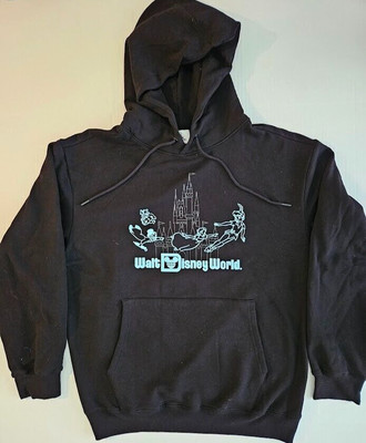 Walt Disney World Peter Pan Hoodie Sweatshirt Black Size 2XL New