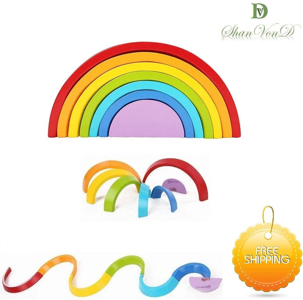 Lewo wooden hotsell rainbow stacking game