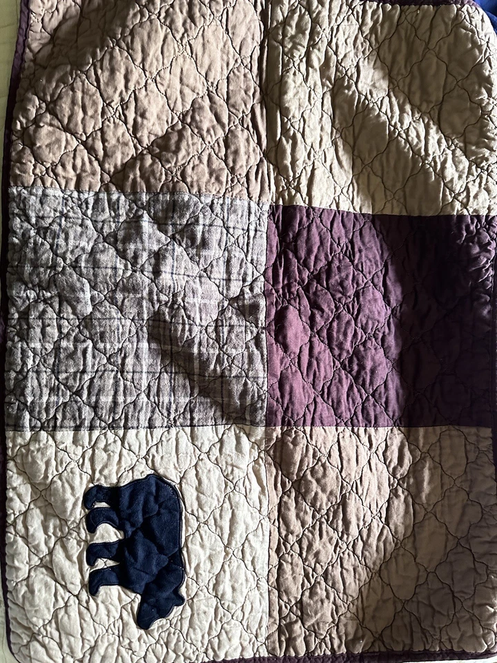 Cracker Barrel Donna Sharp Brown Patchwork Bear Quilt King 114”x102” con 2 fundas Foto 4 de 4