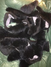 Genuine Sheepskin Pieces Offcuts craft collage  small pieces Navy Blue not black