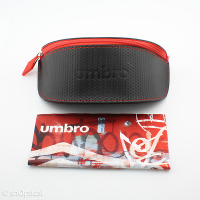 Umbro Brille groß schwarz und rot Halbmond Reißverschluss Etui