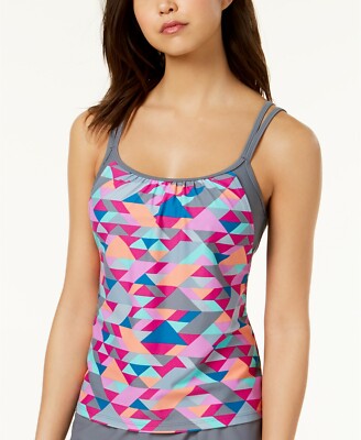 Go By Gossip Triangle Layered-look Tankini Top $54 Size M # U10 169 NEW