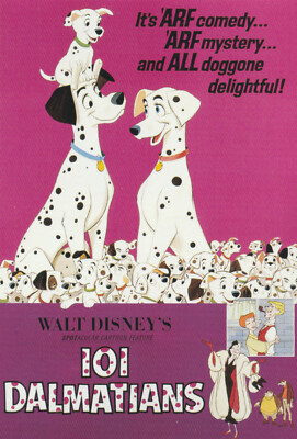   ONE HUNDRED & ONE DALMATIANS, Disney FILM-POSTKARTE/ANSICHTSKARTE NEU