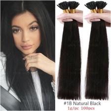 I Tip 100 premium 100 Human Hair Extensions Keratin Stick 100 strands 100 gram