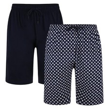 KAM Men's Big Size Twin Pack Plain And Printed Lounge Wear Shorts, XXL to 8XL
