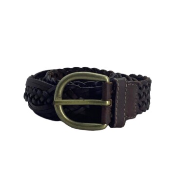Vintage Braided Interwoven Leather Belt XXL 3XL Waist Brown  display picture 1