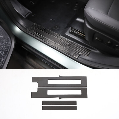 Carbon Fiber Front Door Built-In Threshold Cover Trim For Hummer EV Pickup SUV