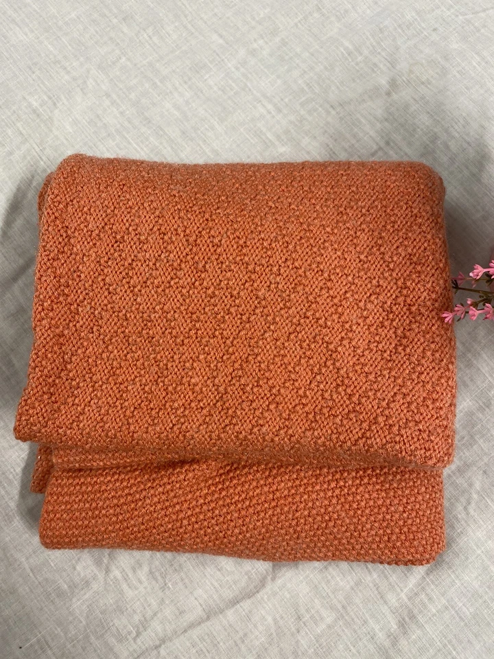 Manta rosa tejida gofre vintage manta bebé cuna suave 44"X44 Foto 2 de 4