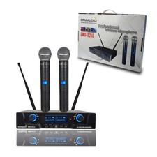 2CH UHF Handheld Church Microphone System Studio UHF Stage Audio Mic for Singing