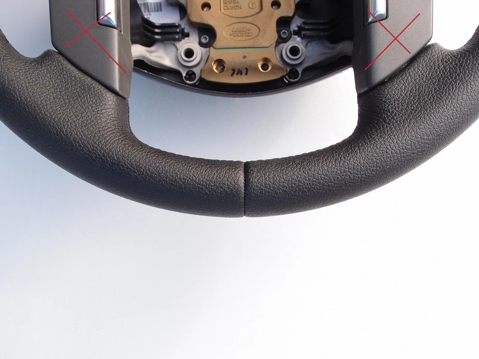 06-12 LAND ROVER LR2 / Freelander2 NUEVO VOLANTE DE CUERO DE FÁBRICA MARCA NEGRA Foto 3 de 4