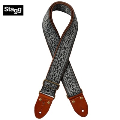 Stagg Losange 2'' Woven Nylon Guitar Strap Diamond Grey SWO-LOS-GREY
