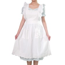 Vintage Apron for Women with Pockets, Cute Lace Ruffle, Adjustable Cooking  Bak