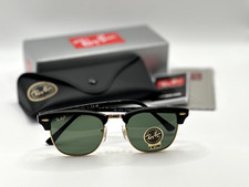 Ray-Ban RB3016 Clubmaster W0365 Black/Gold Frame Green G-15 Lens 51mm Sunglasses