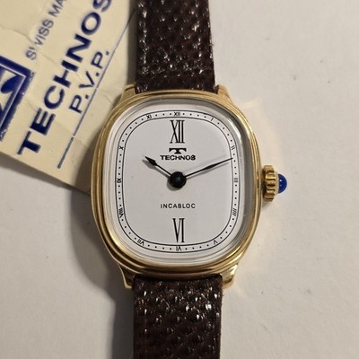 Vintage Technos Uhr NOS Ellipse Handaufzug Kaliber AS 1977-2 INT Art Deco