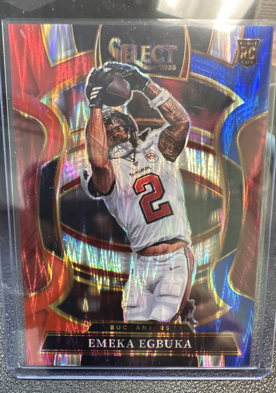2025 Panini Select - Concourse Emeka Egbuka #37 Red & Blue Shock Prizm (RC)