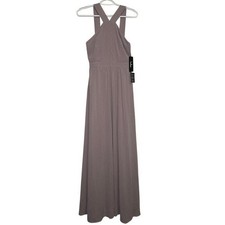 NWT Lulus air of romance taupe maxi dress womens small bridesmaid prom hoco