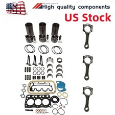 3LB1 Overhaul Rebuild Kit+3pcs connecting rod for Isuzu Engine 3LB1PV 3LB1PW