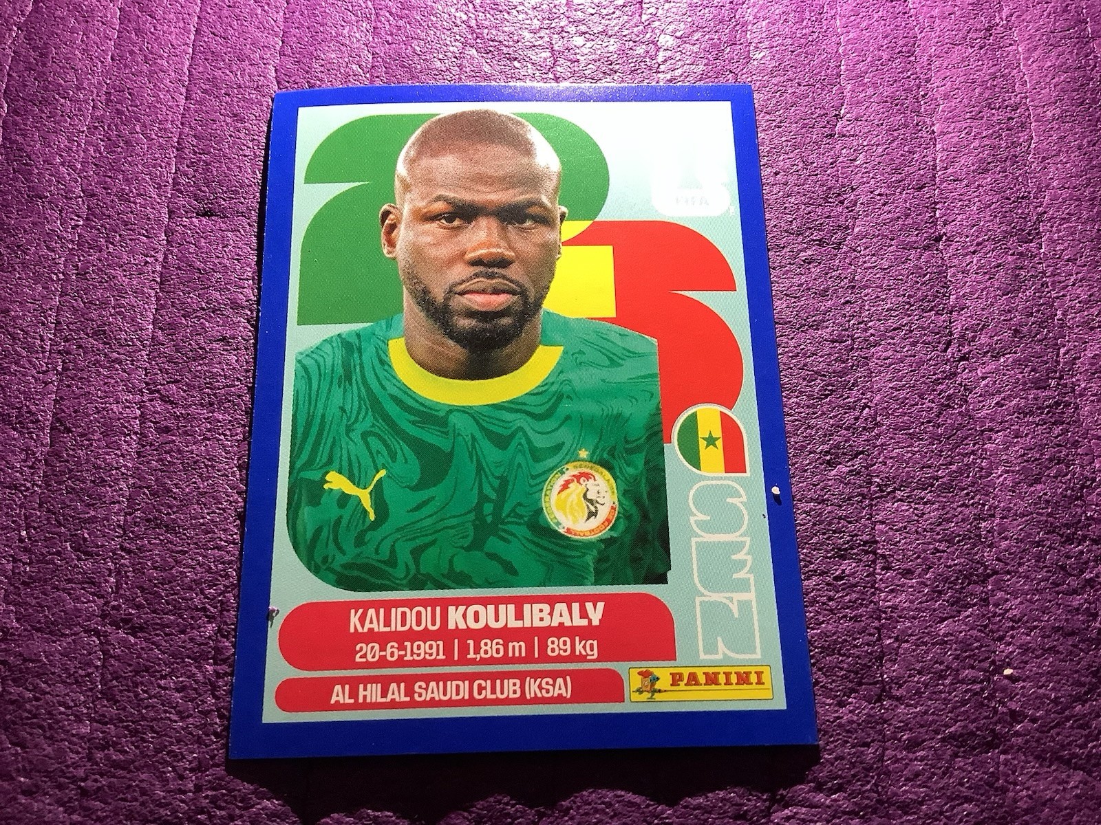 FIFA World Cup 2026 Panini Sticker Senegal Kalidou Koulbaly Blue Parallel Rare