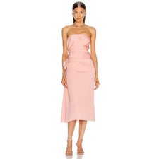 NWT DOLCE & GABBANA Strapless Ruched Midi Dress Pink 42 M