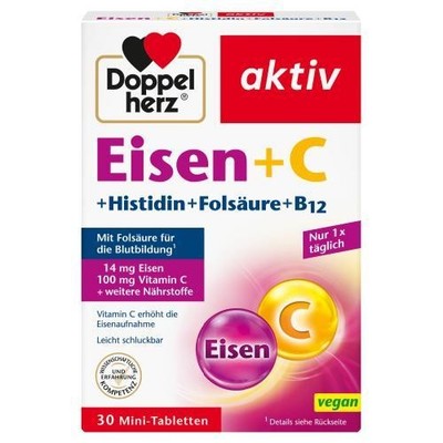 DOPPELHERZ Eisen+Vit.C+L-Histidin Tabletten 30 St