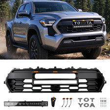 Grill With Leds Light Bar Grille For 2024 2025 2026 Toyota Tacoma Matte Black